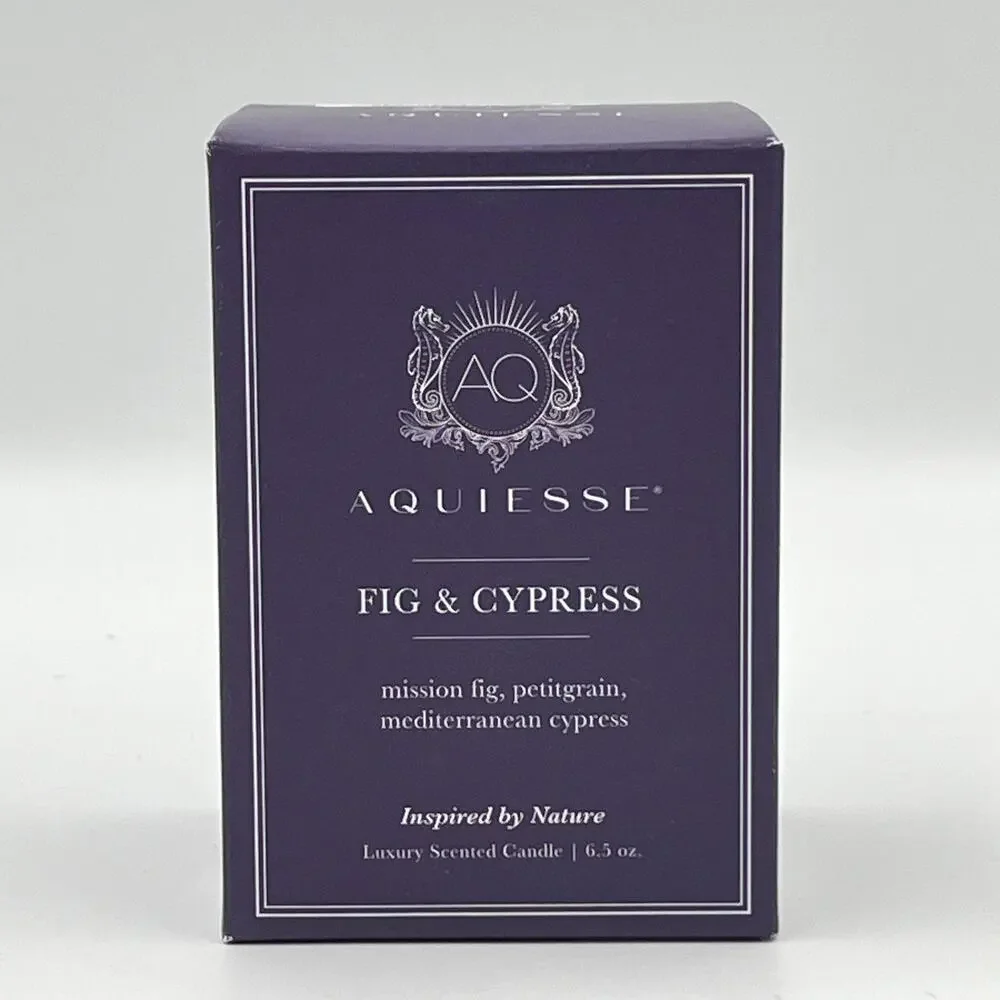 Aquiesse Luxury Scented Soy Candle Fig & Cypress 6.5 oz NEW